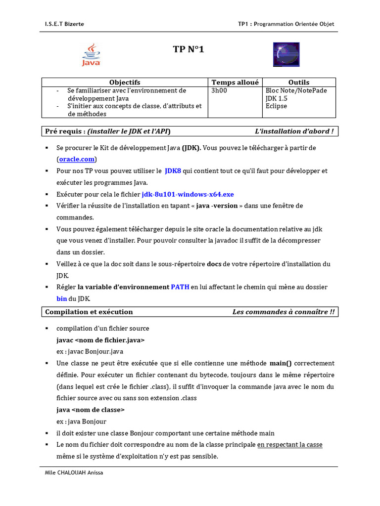 TP1 (1) JJJ | PDF | Java (Langage de programmation) | Programme ...