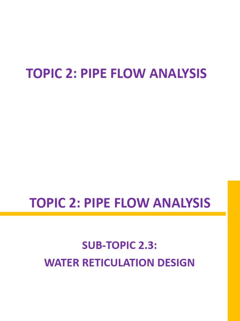 Week 6 Water Reticulation Design | PDF | Pipe (Fluid Conveyance ...