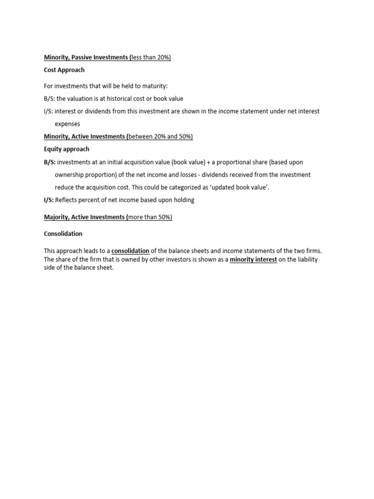 Notes on Cross Holdings | PDF