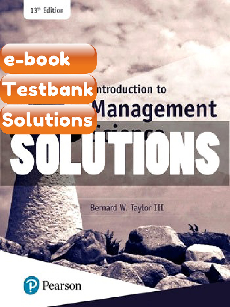 Testbank Solutions Introduction To Management Science 13th Ed Taylor ...