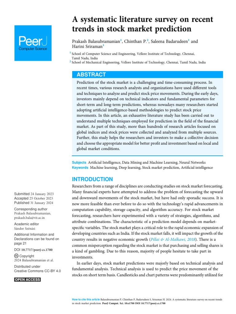 NT Trends in Stock Market Prediction | PDF | Machine Learning | Forecasting
