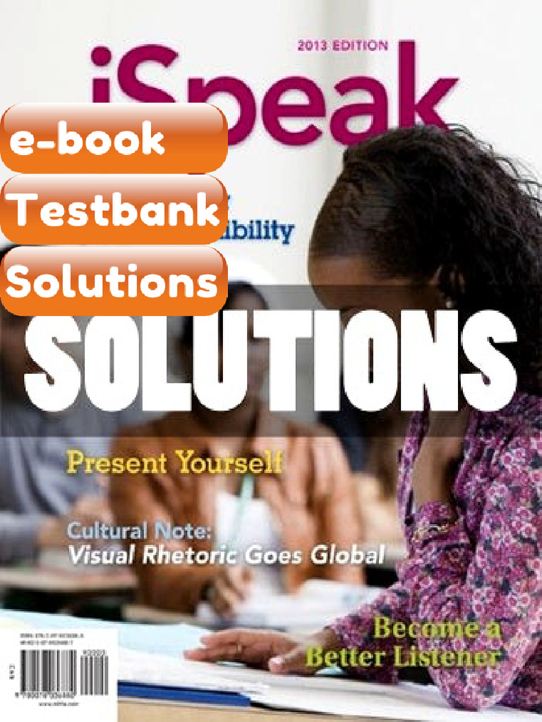 Testbank Solutions ISpeak 2013 Public Speaking for Contemporary Life 5 ...