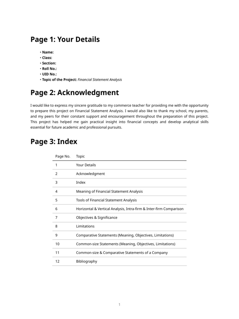 Financial Statement Analysis Project | PDF | Financial Statement ...