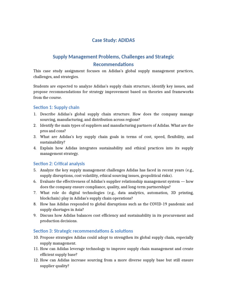 Adidas Assignment | PDF