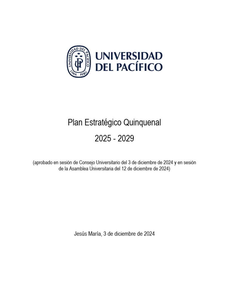 Plan Estrategico 2025 - 2029 Aprobado AU | PDF | Plan de estudios ...