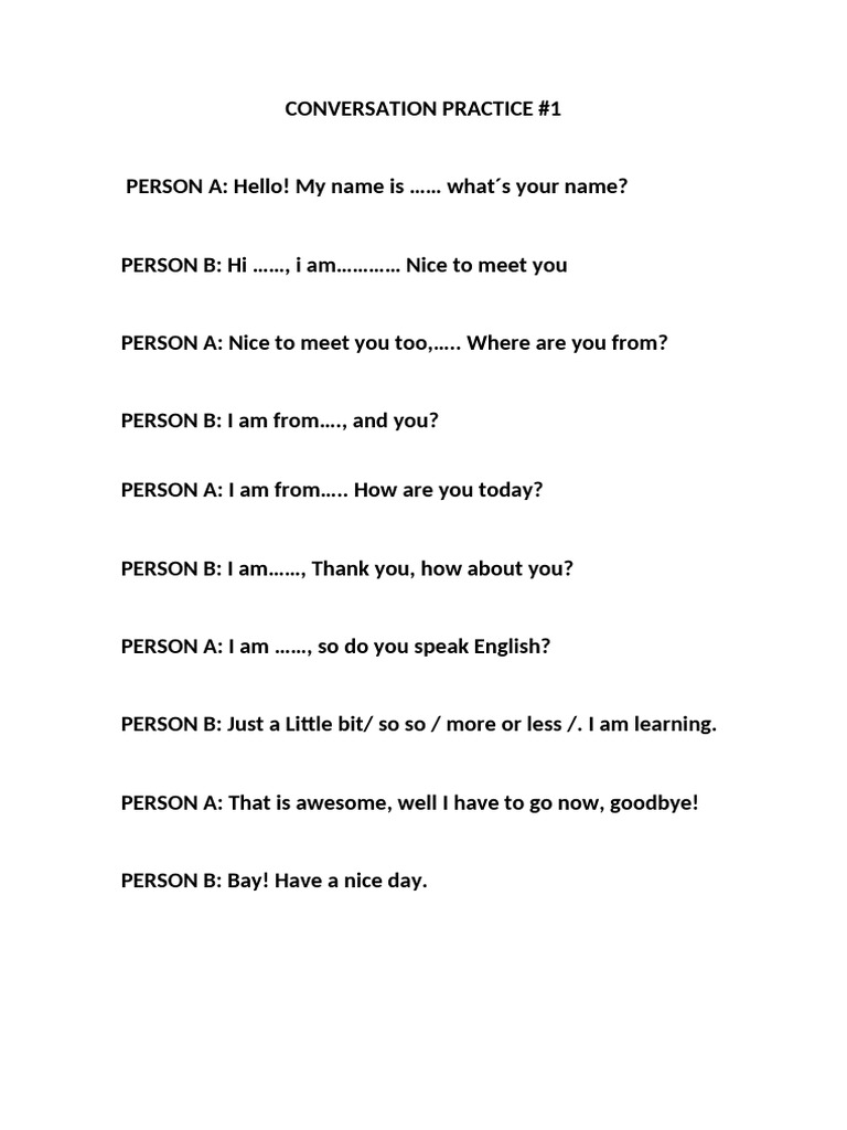 Copia de Conversation Practice | PDF