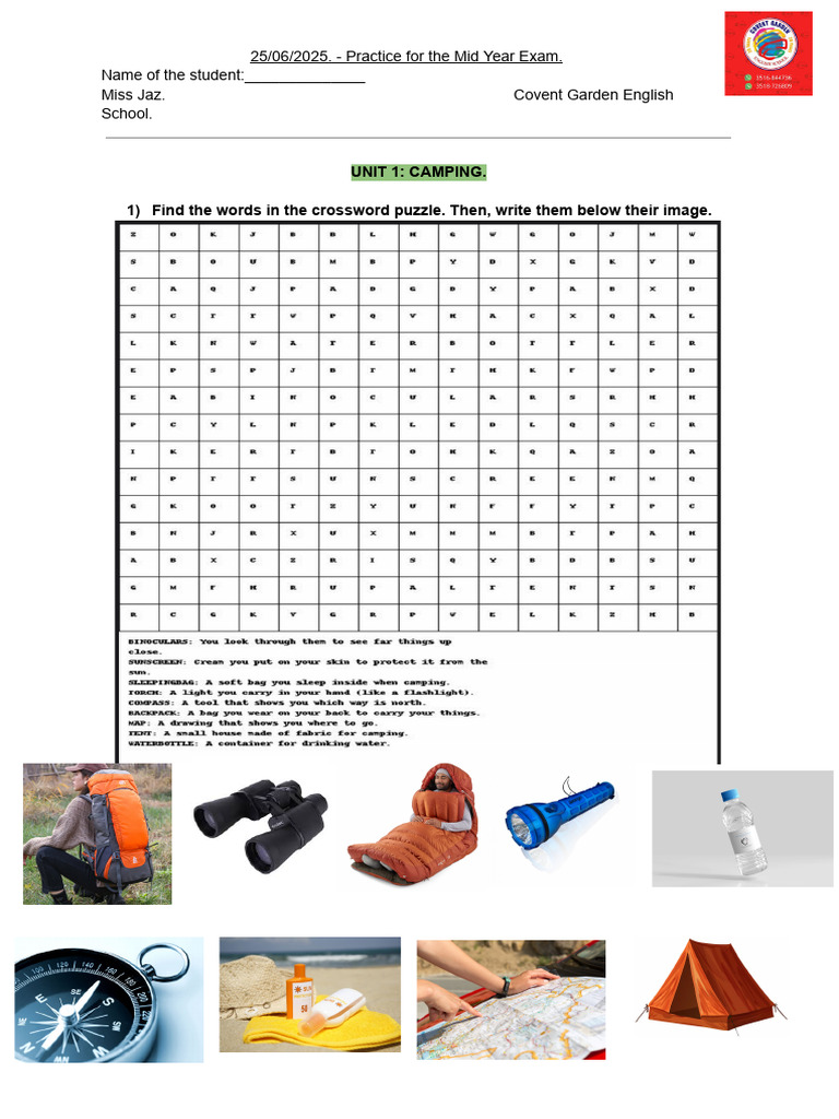 June 25th - Worksheet For Test. | PDF