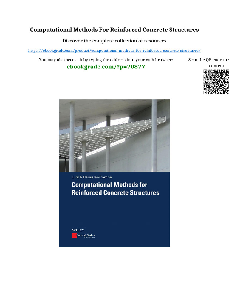 Computational Methods for Reinforced Concrete Structures all chapters ...