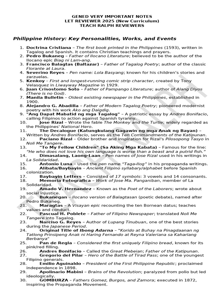 Gened Very Important Notes | PDF | President Of The Philippines | World ...