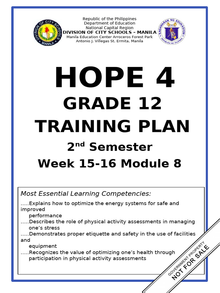 1 HOPE 4 Module 8 Training Plan. Validated 1 | PDF | Mountaineering ...