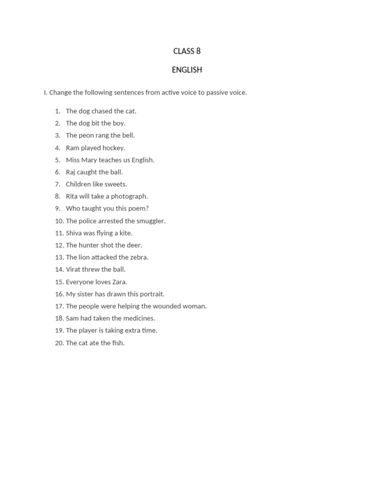 CLASS 8 Active and Passive | PDF