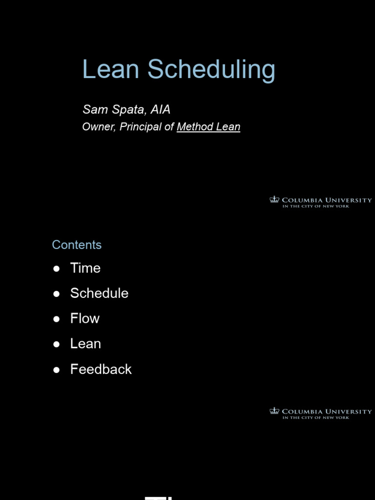 CM2 W5 Lean Scheduling | PDF