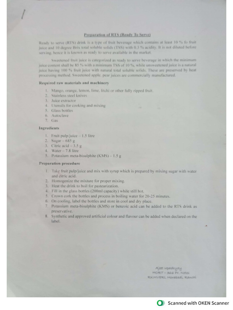 Preparation of Rts | PDF