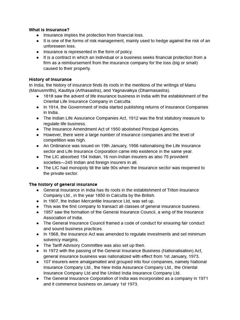 (Home) History of Insurance in India (PDF-2) Drͥagͣoͫ | PDF | Insurance ...