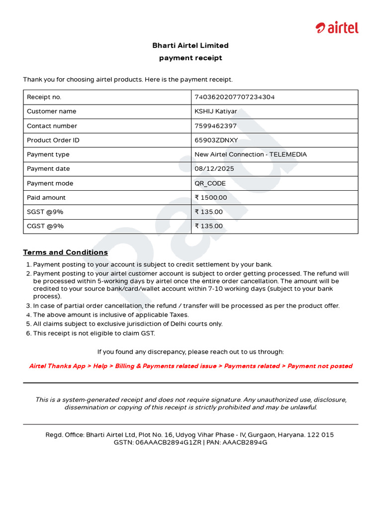 AirtelReceipt_PRECOM_OM74036202077072343041765160610129 | PDF