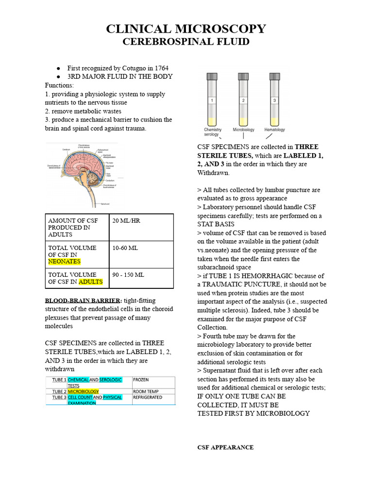 CSF by Sir Jacque Ramos | PDF | White Blood Cell | Cerebrospinal Fluid