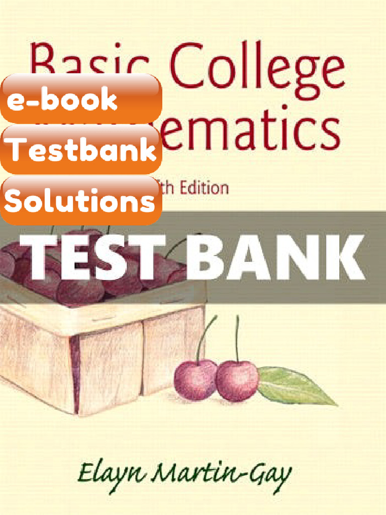 Testbank Basic College Mathematics 5 Ed Martin Gay Fast Download | PDF ...