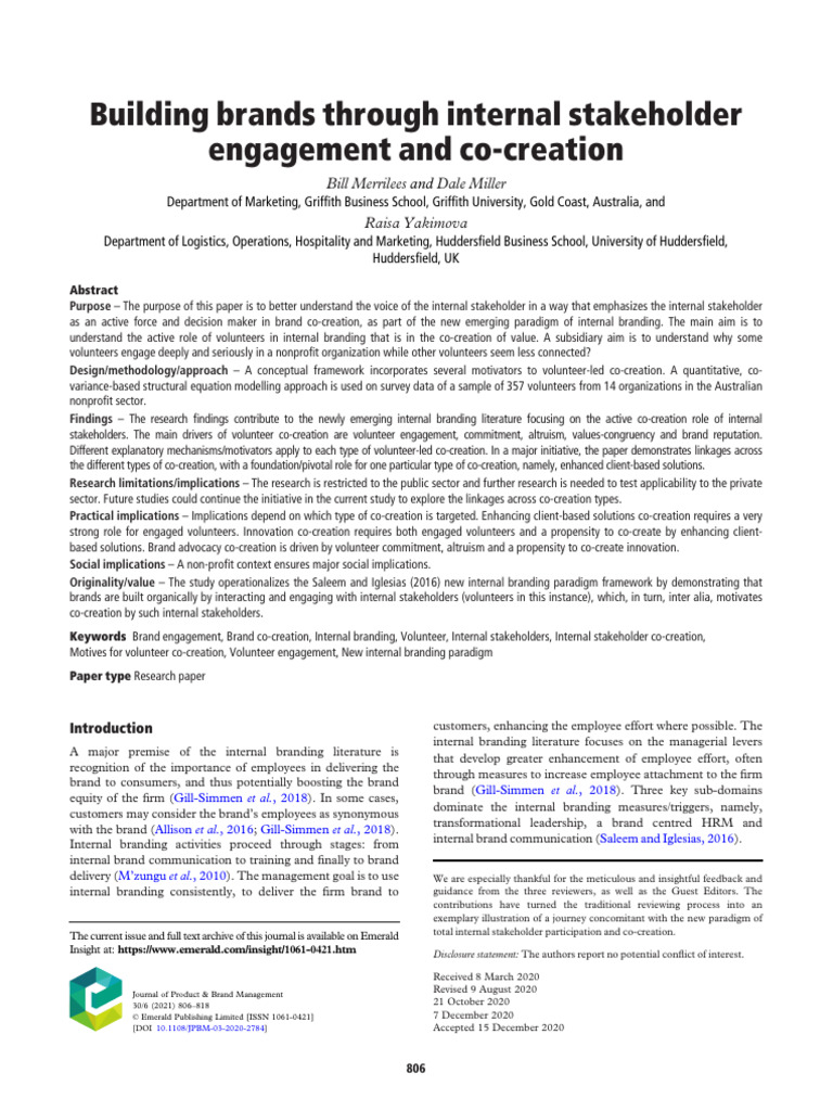 Advocacy Co Creation | PDF | Structural Equation Modeling | Brand