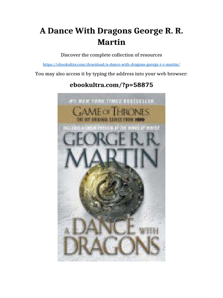 A Dance With Dragons George R. R. Martin newest edition 2025 | PDF ...