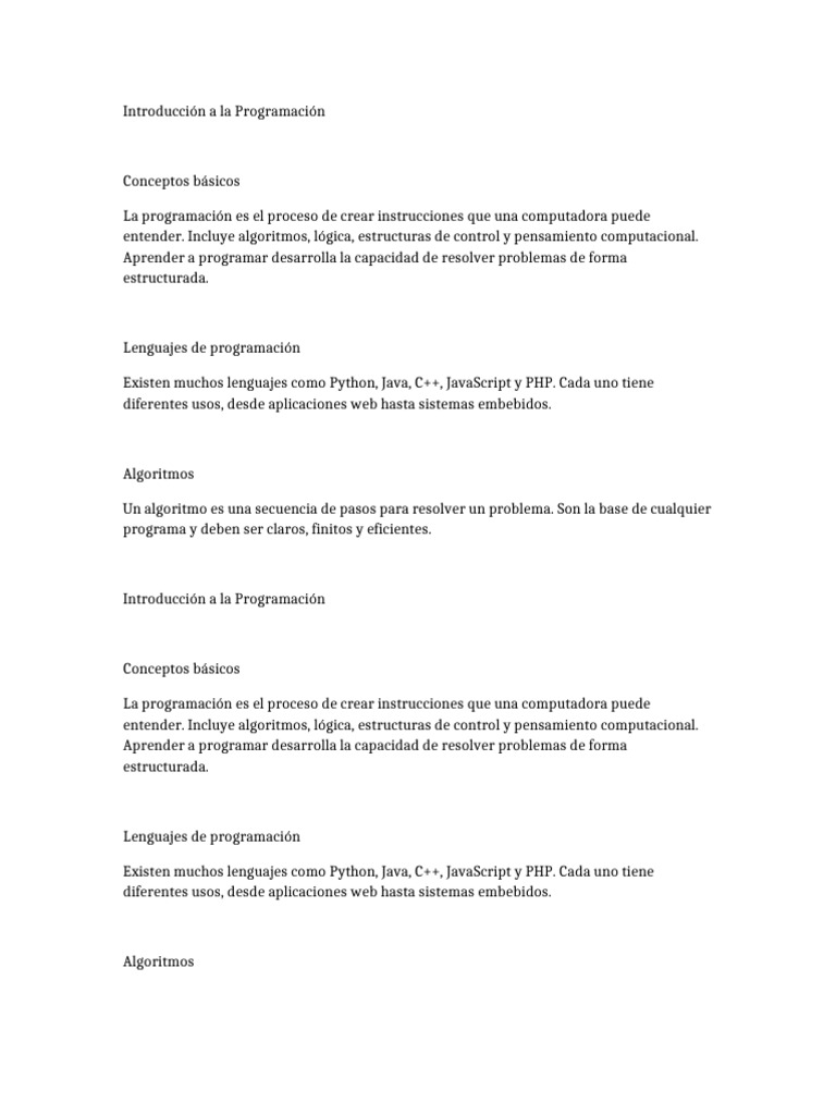 01 Introduccion A La Programacion | PDF