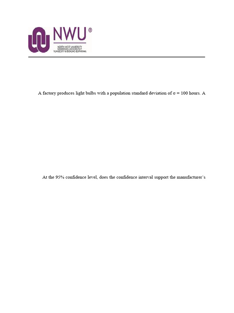 Confidence Interval Exercises | PDF | Confidence Interval | Standard ...