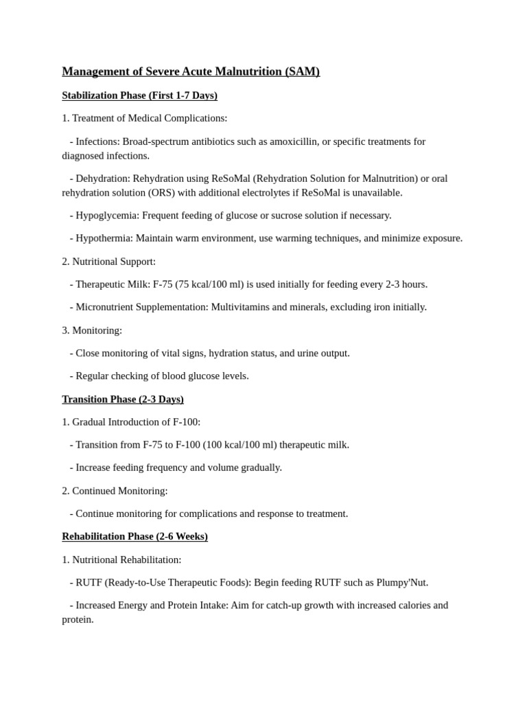 Management of SAM | PDF
