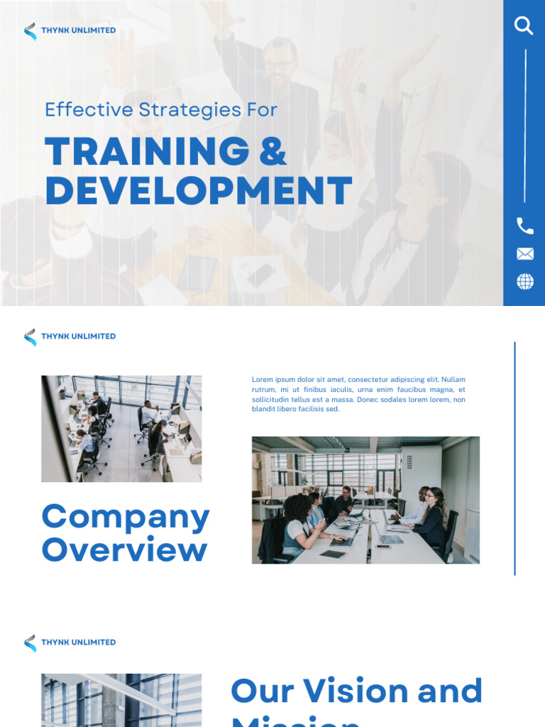 White and Blue Simple Modern Training & Development Presentation ...