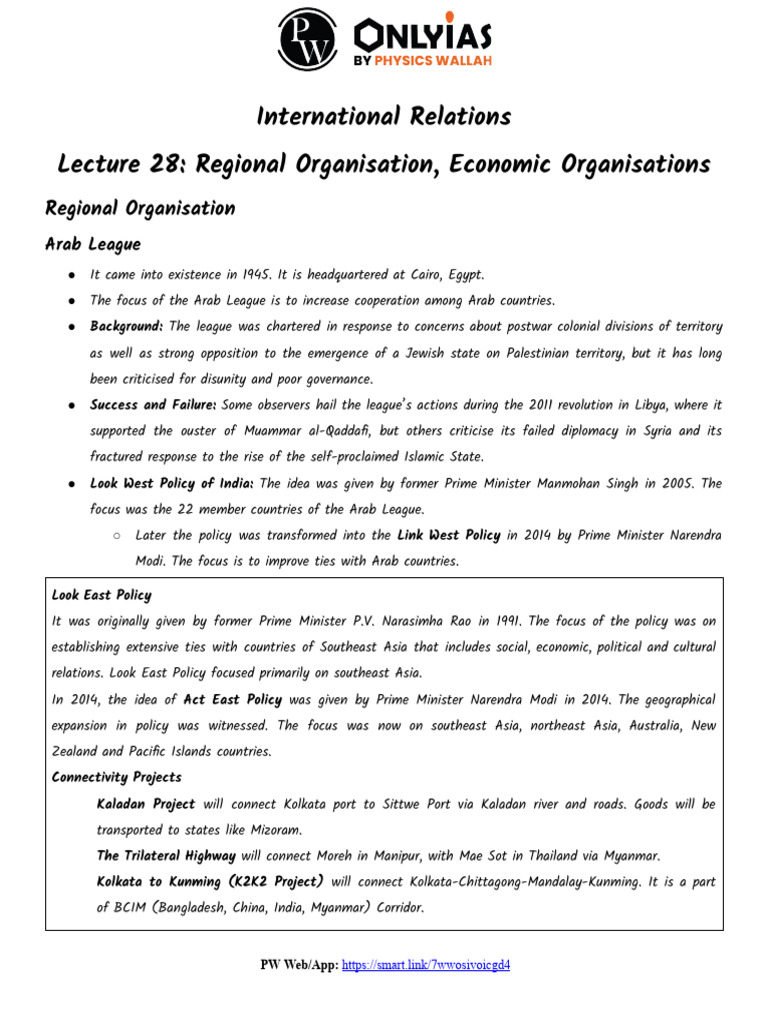International Relations 28 - Daily Class Notes | PDF | World Trade ...