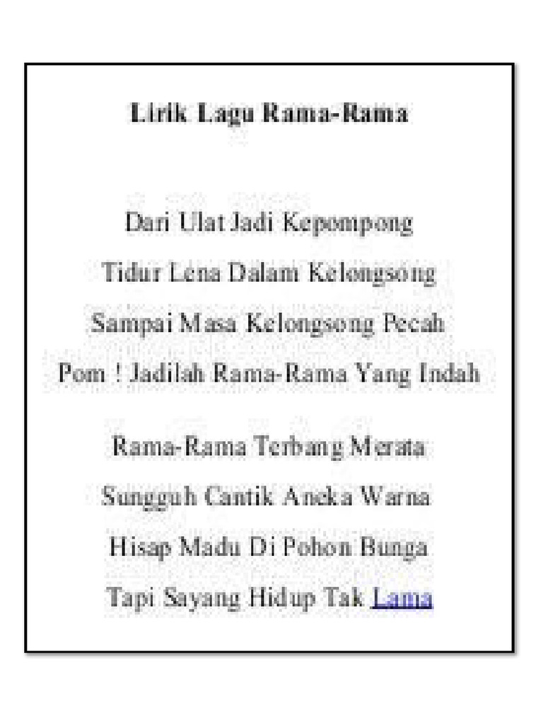 Kem - Manipulatif Lagu Rama-Rama | PDF