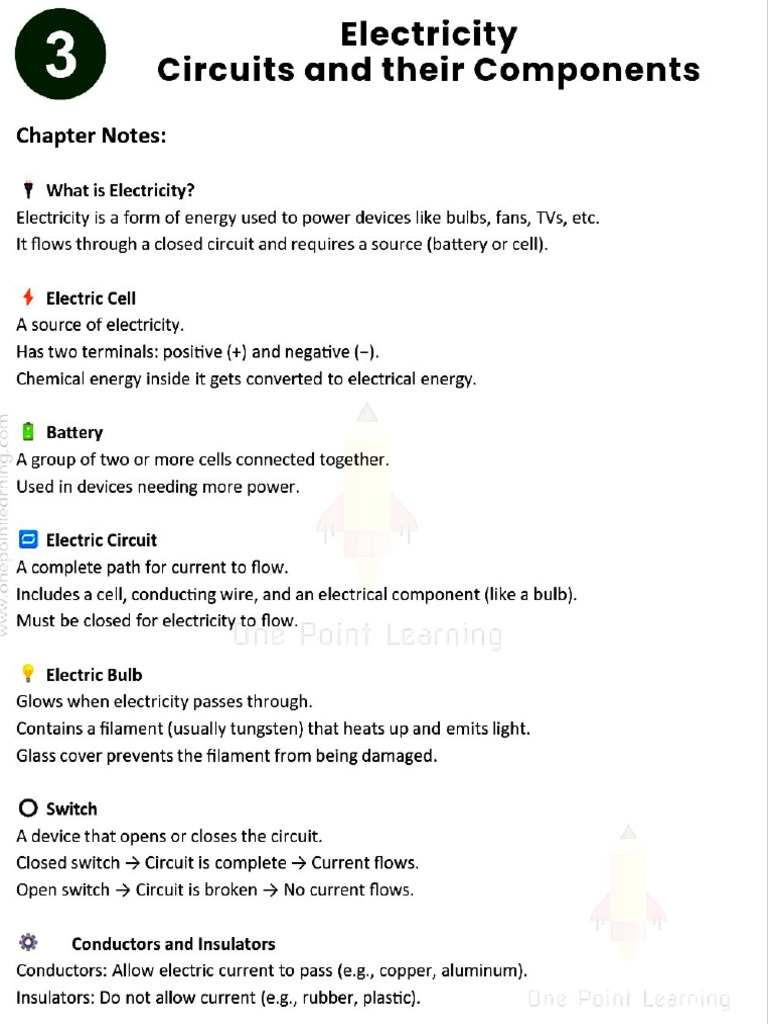 Ch10 G7 Electric.... Short Notes | PDF