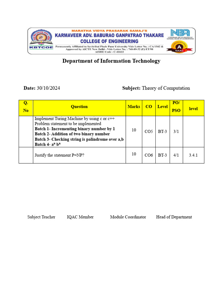 Department of Information Technology | PDF