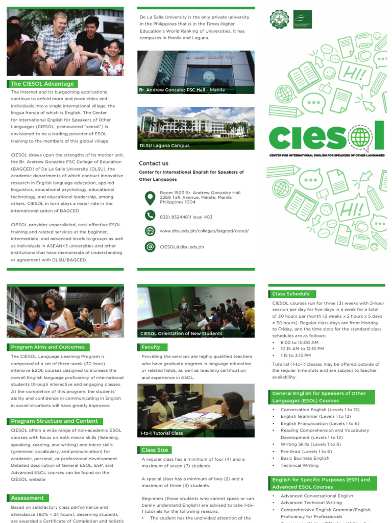 Brochure | PDF | English As A Second Or Foreign Language | Linguistics