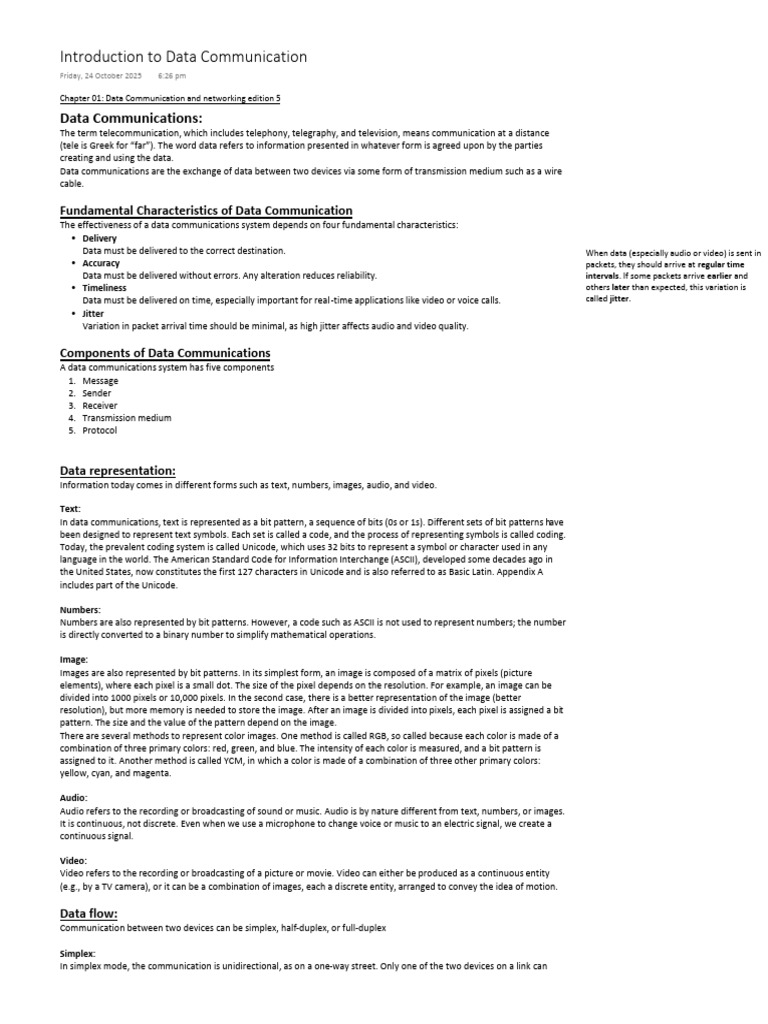 Data Communication CS601 Notes by MAH | PDF | Duplex ...
