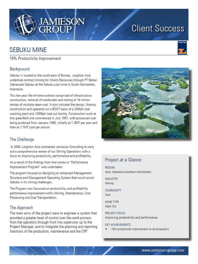 Css Leighton Asia Sebuku Mine | PDF | Economies | Business