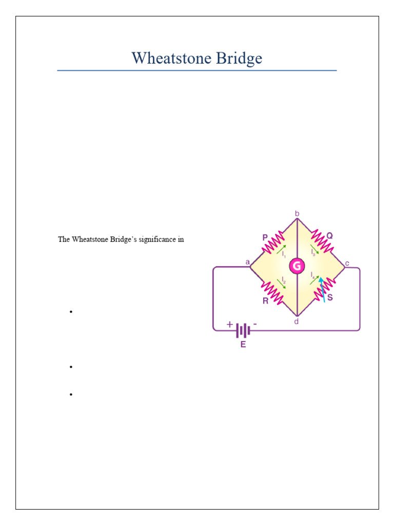 Wheatstone Bridge Document | PDF | Resistor | Electrical Resistance And ...