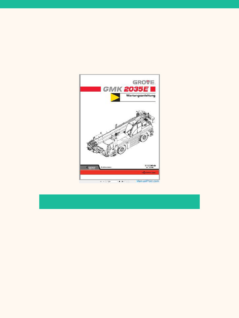 Grove Crane GMK 2035e Schematics Operation and Maintenance Manual en de ...