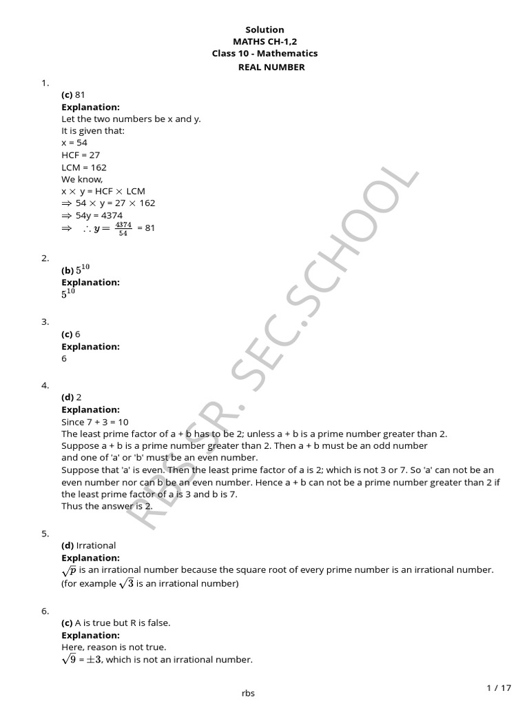 Maths Practice Questions Solutionsno .2 | PDF | Zero Of A Function ...