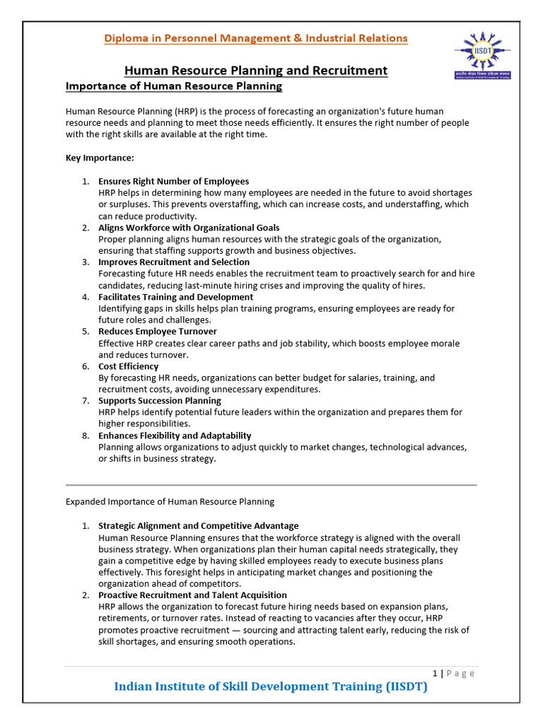 Human Resource Planning and Recruitment | PDF | Recruitment | Human ...