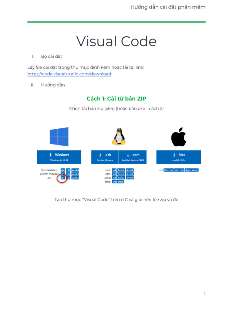 Huong Dan Cai Dat Visual Code | PDF