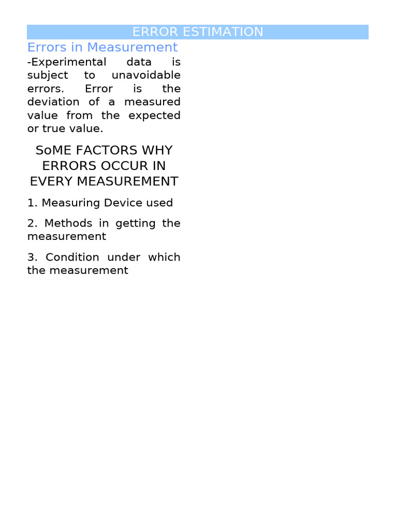 Error Estimation | PDF