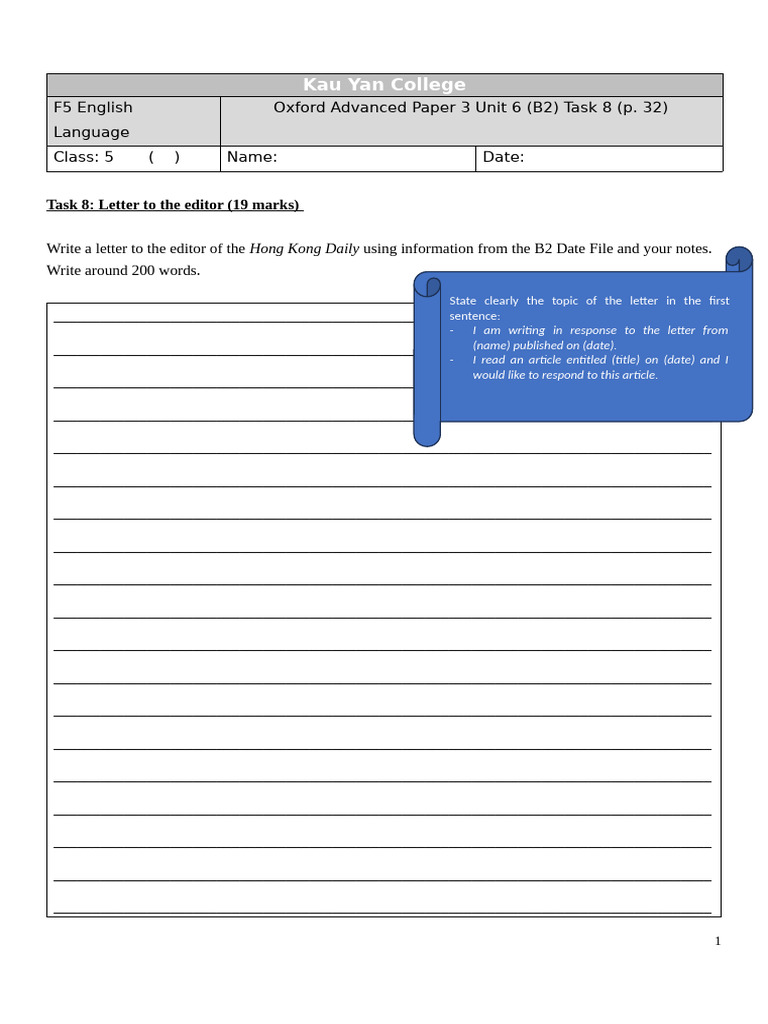 Unit 6 Listening Task 8 (B2) | PDF