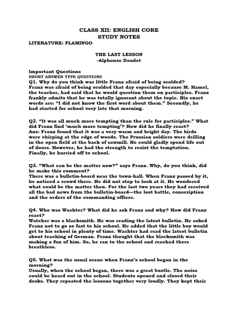 Class Xii English Study Notes Literature | PDF | Mahatma Gandhi | Fear