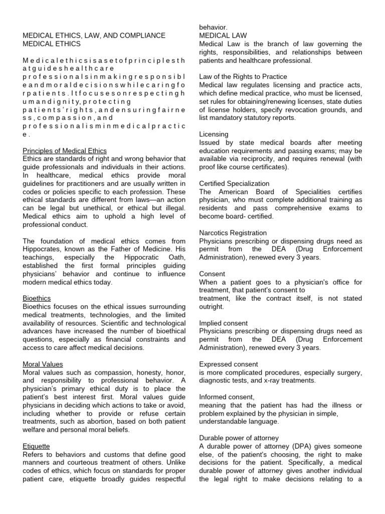 Medical Ethics | PDF | Health Insurance Portability And Accountability ...