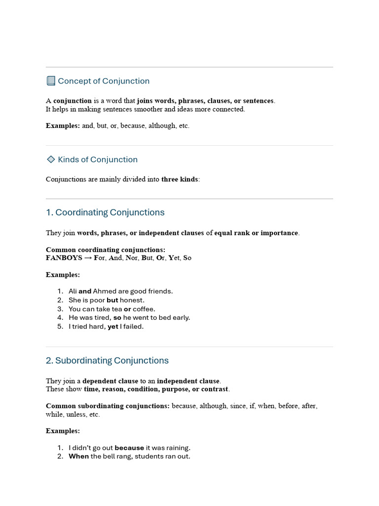 Conjunctions - 1 | PDF