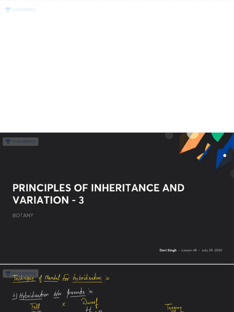 Principles of Inheritance and Variation - 3 | PDF