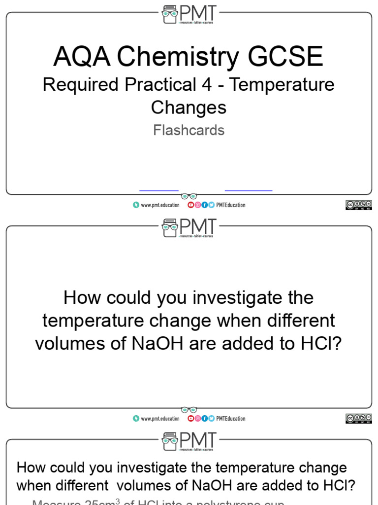 Flashcards - RP 4 Temperature Changes - AQA Chemistry GCSE | PDF ...