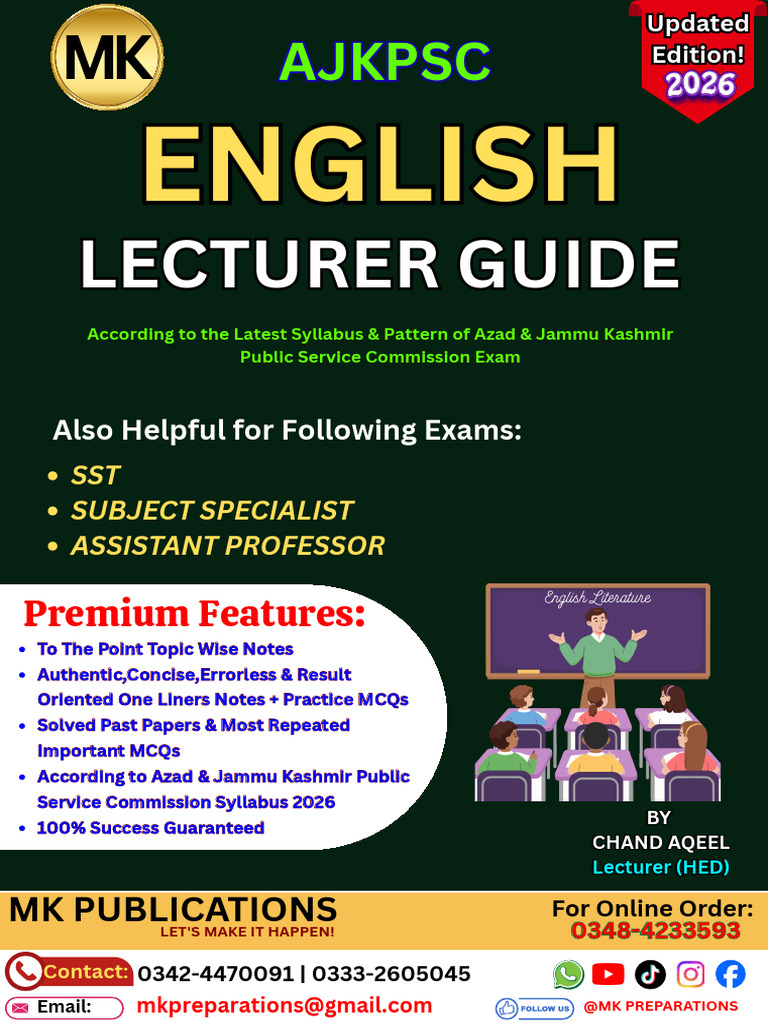 AJKPSC Lecturer English Final Book - Sample | PDF | Tragedy | Plato