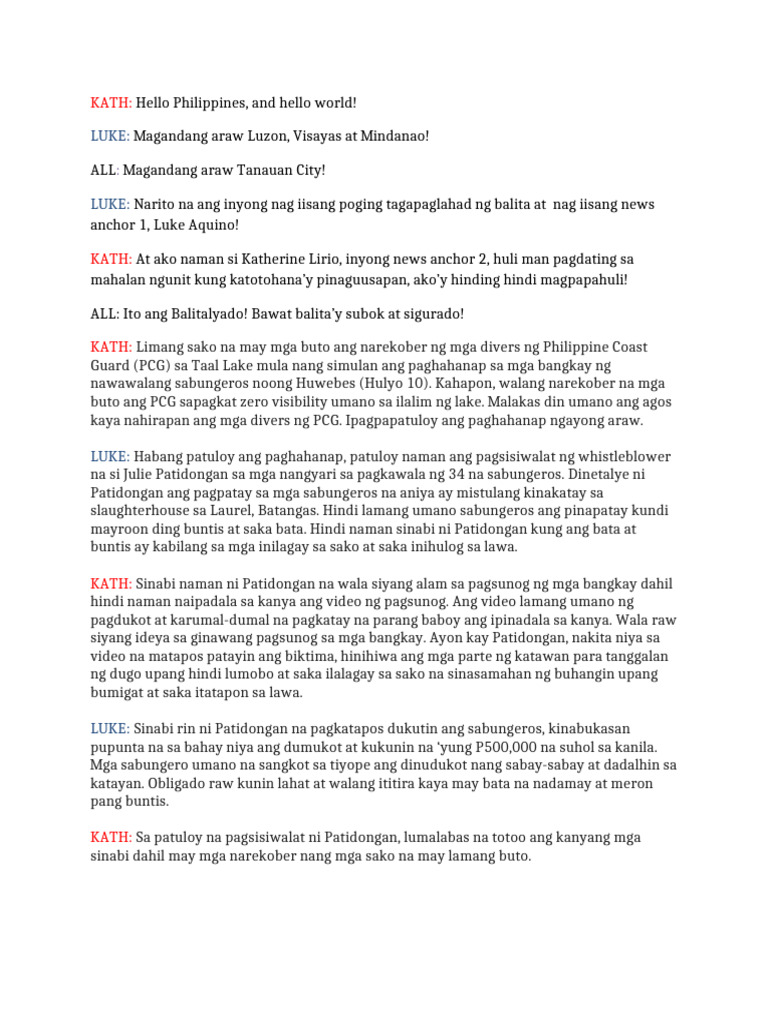 Pangkat2 - Pair 2 Script | PDF