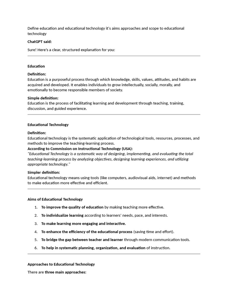 Education Technology | PDF | Learning | Curriculum