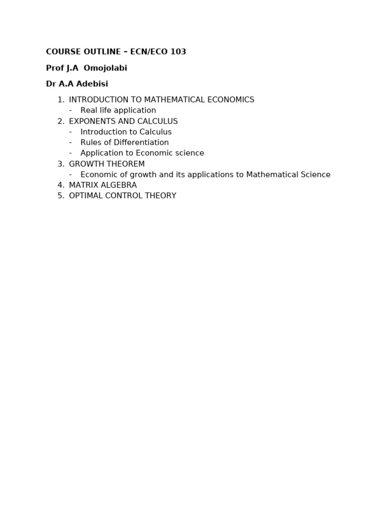 Course Outline | PDF